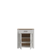 Schuhkommode >BOHOL< in Eiche Dekor / Sibiu - 86,4x99,3x42cm (BxHxT)