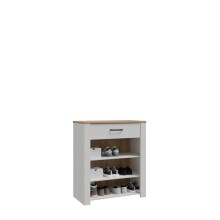 Schuhkommode >BOHOL< in Eiche Dekor / Sibiu - 86,4x99,3x42cm (BxHxT)