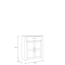 Schuhkommode >BOHOL< in Eiche Dekor / Cabezone - 86,4x99,3x42cm (BxHxT)
