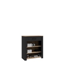 Schuhkommode >BOHOL< in Eiche Dekor / Cabezone - 86,4x99,3x42cm (BxHxT)