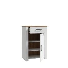 Schuhkommode >BOHOL< in Eiche Dekor / Sibiu - 66,7x99,3x42cm (BxHxT)