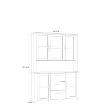 Buffet >BOHOL< in Eiche Dekor / Sibiu - 146,1x205,4x42cm (BxHxT)