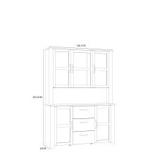 Buffet >BOHOL< in Eiche Dekor / Sibiu - 146,1x205,4x42cm (BxHxT)