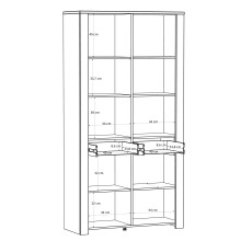 Stauraumvitrine >BOHOL< in Eiche Dekor / Cabezone - 106,4x205,4x42cm (BxHxT)