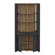 Stauraumvitrine >BOHOL< in Eiche Dekor / Cabezone -...