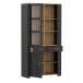 Stauraumvitrine >BOHOL< in Eiche Dekor / Cabezone - 106,4x205,4x42cm (BxHxT)