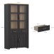 Stauraumvitrine >BOHOL< in Eiche Dekor / Cabezone - 106,4x205,4x42cm (BxHxT)