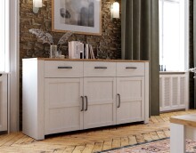 Sideboard >BOHOL< in Eiche Dekor / Sibiu - 166,1x87x42cm (BxHxT)