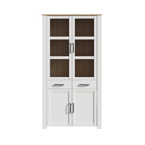 Stauraumvitrine >BOHOL< in Eiche Dekor / Sibiu - 106,4x205,4x42cm (BxHxT)