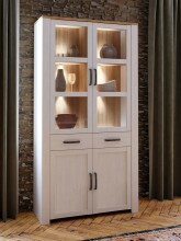 Stauraumvitrine >BOHOL< in Eiche Dekor / Sibiu - 106,4x205,4x42cm (BxHxT)