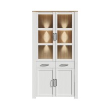 Stauraumvitrine >BOHOL< in Eiche Dekor / Sibiu - 106,4x205,4x42cm (BxHxT)