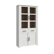 Stauraumvitrine >BOHOL< in Eiche Dekor / Sibiu - 106,4x205,4x42cm (BxHxT)