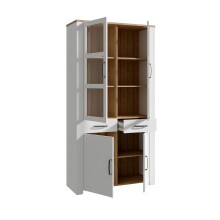 Stauraumvitrine >BOHOL< in Eiche Dekor / Sibiu - 106,4x205,4x42cm (BxHxT)
