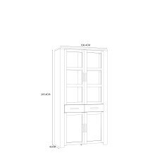 Stauraumvitrine >BOHOL< in Eiche Dekor / Sibiu - 106,4x205,4x42cm (BxHxT)