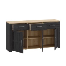Sideboard >BOHOL< in Eiche Dekor / Cabezone  - 166,1x87x42cm (BxHxT)