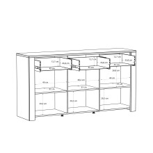 Sideboard >BOHOL< in Eiche Dekor / Cabezone  - 166,1x87x42cm (BxHxT)