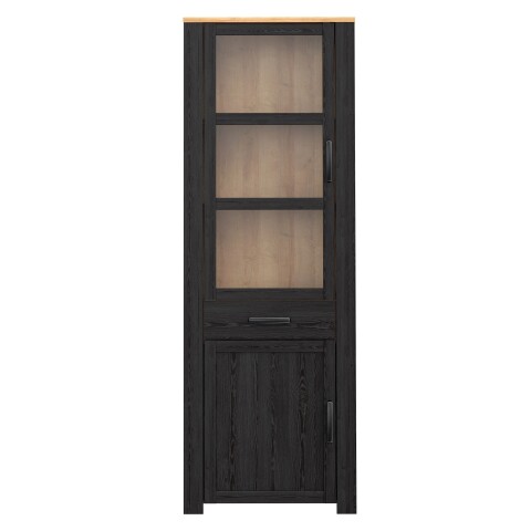 Stauraumvitrine >BOHOL< in Eiche Dekor / Cabezone   - 71,7x205,4x42cm (BxHxT)