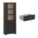 Stauraumvitrine >BOHOL< in Eiche Dekor / Cabezone   - 71,7x205,4x42cm (BxHxT)