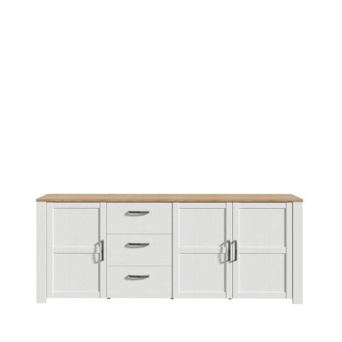 Sideboard >BOHOL< in Eiche Dekor / Sibiu - 220,8x87x42cm (BxHxT)