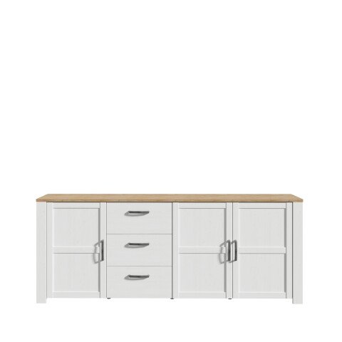 Sideboard >BOHOL< in Eiche Dekor / Sibiu - 220,8x87x42cm (BxHxT)