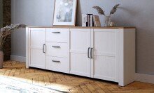 Sideboard >BOHOL< in Eiche Dekor / Sibiu - 220,8x87x42cm (BxHxT)