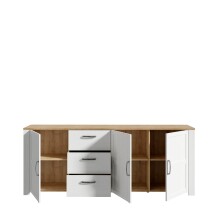 Sideboard >BOHOL< in Eiche Dekor / Sibiu - 220,8x87x42cm (BxHxT)