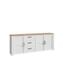 Sideboard >BOHOL< in Eiche Dekor / Sibiu - 220,8x87x42cm (BxHxT)