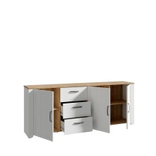 Sideboard >BOHOL< in Eiche Dekor / Sibiu - 220,8x87x42cm (BxHxT)