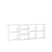 Sideboard >BOHOL< in Eiche Dekor / Sibiu - 220,8x87x42cm (BxHxT)