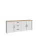 Sideboard >BOHOL< in Eiche Dekor / Sibiu - 220,8x87x42cm (BxHxT)