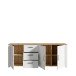 Sideboard >BOHOL< in Eiche Dekor / Sibiu - 220,8x87x42cm (BxHxT)