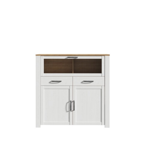 Barschrank >BOHOL< in Eiche Dekor / Sibiu - 126,4x125,4x42cm (BxHxT)