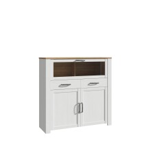 Barschrank >BOHOL< in Eiche Dekor / Sibiu - 126,4x125,4x42cm (BxHxT)