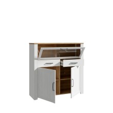 Barschrank >BOHOL< in Eiche Dekor / Sibiu - 126,4x125,4x42cm (BxHxT)