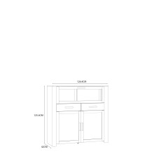 Barschrank >BOHOL< in Eiche Dekor / Sibiu - 126,4x125,4x42cm (BxHxT)