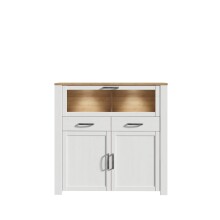 Barschrank >BOHOL< in Eiche Dekor / Sibiu - 126,4x125,4x42cm (BxHxT)