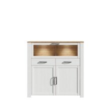 Barschrank >BOHOL< in Eiche Dekor / Sibiu - 126,4x125,4x42cm (BxHxT)