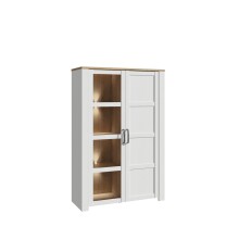 Stauraumvitrine >BOHOL< in Eiche Dekor / Sibiu - 106,4x160,6x42cm (BxHxT)