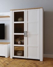 Stauraumvitrine >BOHOL< in Eiche Dekor / Sibiu - 106,4x160,6x42cm (BxHxT)