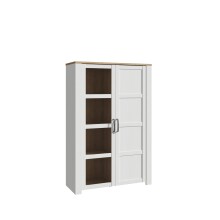 Stauraumvitrine >BOHOL< in Eiche Dekor / Sibiu - 106,4x160,6x42cm (BxHxT)