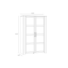 Stauraumvitrine >BOHOL< in Eiche Dekor / Sibiu - 106,4x160,6x42cm (BxHxT)