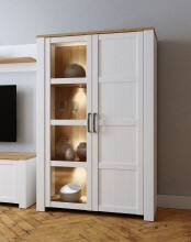 Stauraumvitrine >BOHOL< in Eiche Dekor / Sibiu - 106,4x160,6x42cm (BxHxT)