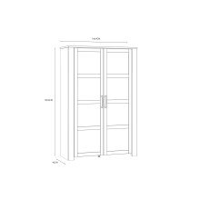 Stauraumvitrine >BOHOL< in Eiche Dekor / Sibiu - 106,4x160,6x42cm (BxHxT)