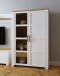 Stauraumvitrine >BOHOL< in Eiche Dekor / Sibiu - 106,4x160,6x42cm (BxHxT)