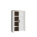 Stauraumvitrine >BOHOL< in Eiche Dekor / Sibiu - 106,4x160,6x42cm (BxHxT)