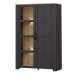 Stauraumvitrine >BOHOL< in Eiche Dekor / Cabezone - 106,4x160,6x42cm (BxHxT)