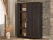 Stauraumvitrine >BOHOL< in Eiche Dekor / Cabezone - 106,4x160,6x42cm (BxHxT)