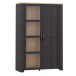Stauraumvitrine >BOHOL< in Eiche Dekor / Cabezone - 106,4x160,6x42cm (BxHxT)
