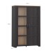 Stauraumvitrine >BOHOL< in Eiche Dekor / Cabezone - 106,4x160,6x42cm (BxHxT)
