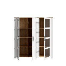 Stauraumvitrine >BOHOL< in Eiche Dekor / Sibiu - 151,1x160,6x42cm (BxHxT)